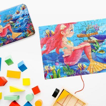 Kép valamiből Gyermek puzzle dobozban - sellő