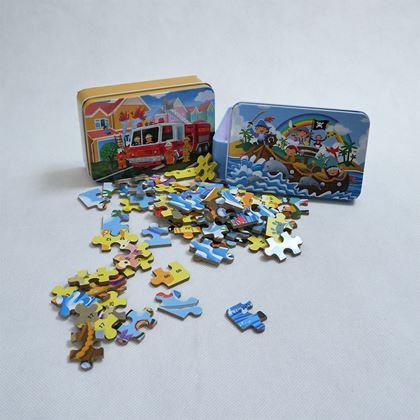 Kép valamiből Gyermek puzzle dobozban - tűzoltók