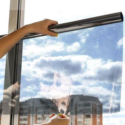 Kép valamiből Tükörfólia ablakra 200 cm - szürke