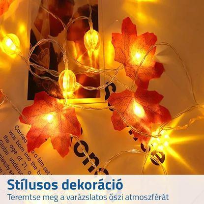 Kép LED fényekkel díszített őszi lombos fényfüzér