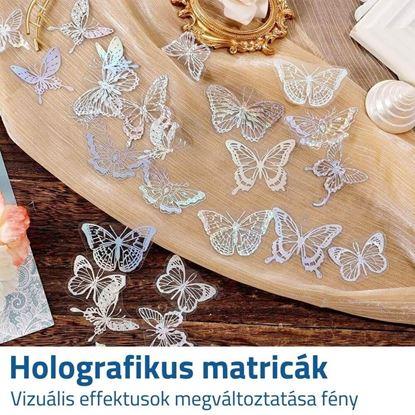 Kép Holografikus pillangó matricák 45 db