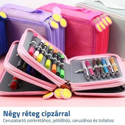 Kép valamiből Négyszintes tolltartó - kék