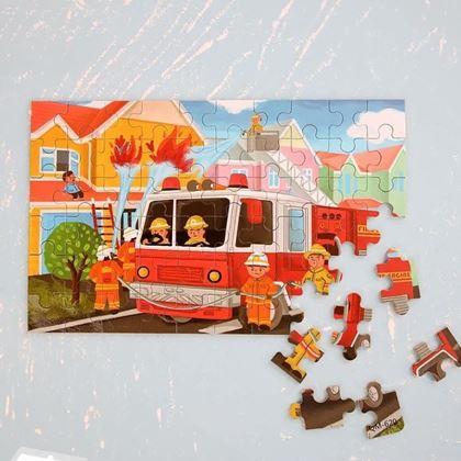 Kép valamiből Gyermek puzzle dobozban - tűzoltók