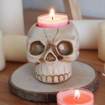 Kép Tealight gyertyatartó - koponya