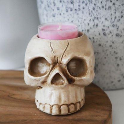 Kép Tealight gyertyatartó - koponya