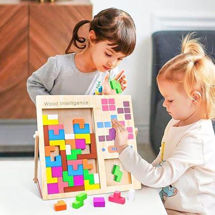 Kép valamiből Fából készült logikai puzzle - formák