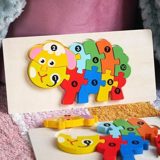 Kép valamiből Fából készült puzzle számokkal - juh