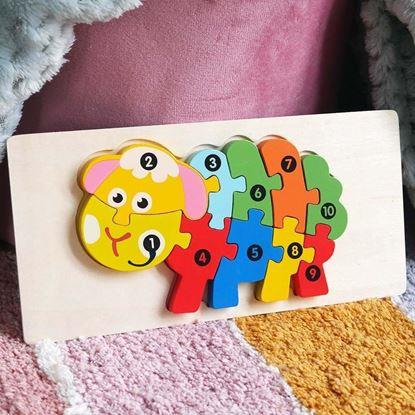 Kép Fából készült puzzle számokkal