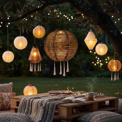 Kép Dekoratív napenergiás lampion lámpa